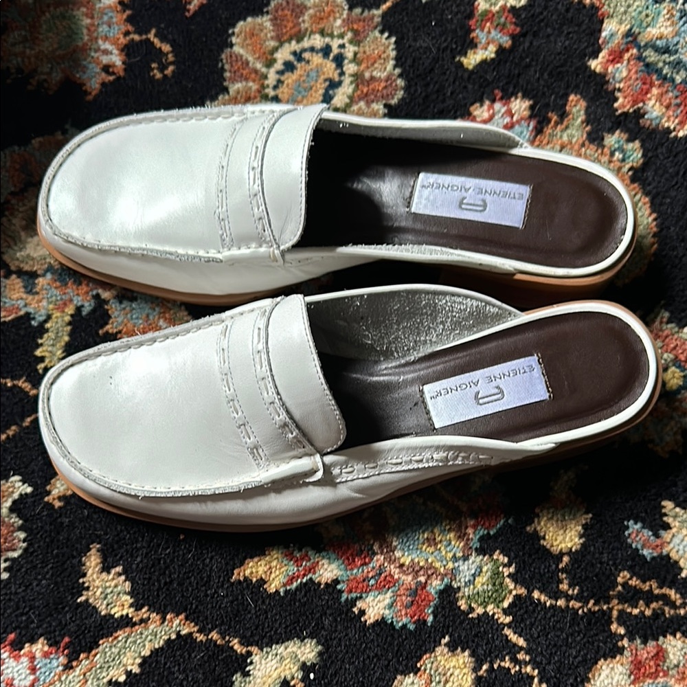 Etienne Aigner White Loafers with Classic Slip-On Design